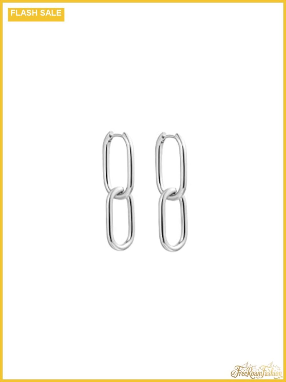 14K Gold Plated Paperclip Huggie Hoop Earrings Chunky Chain Link Earrings for